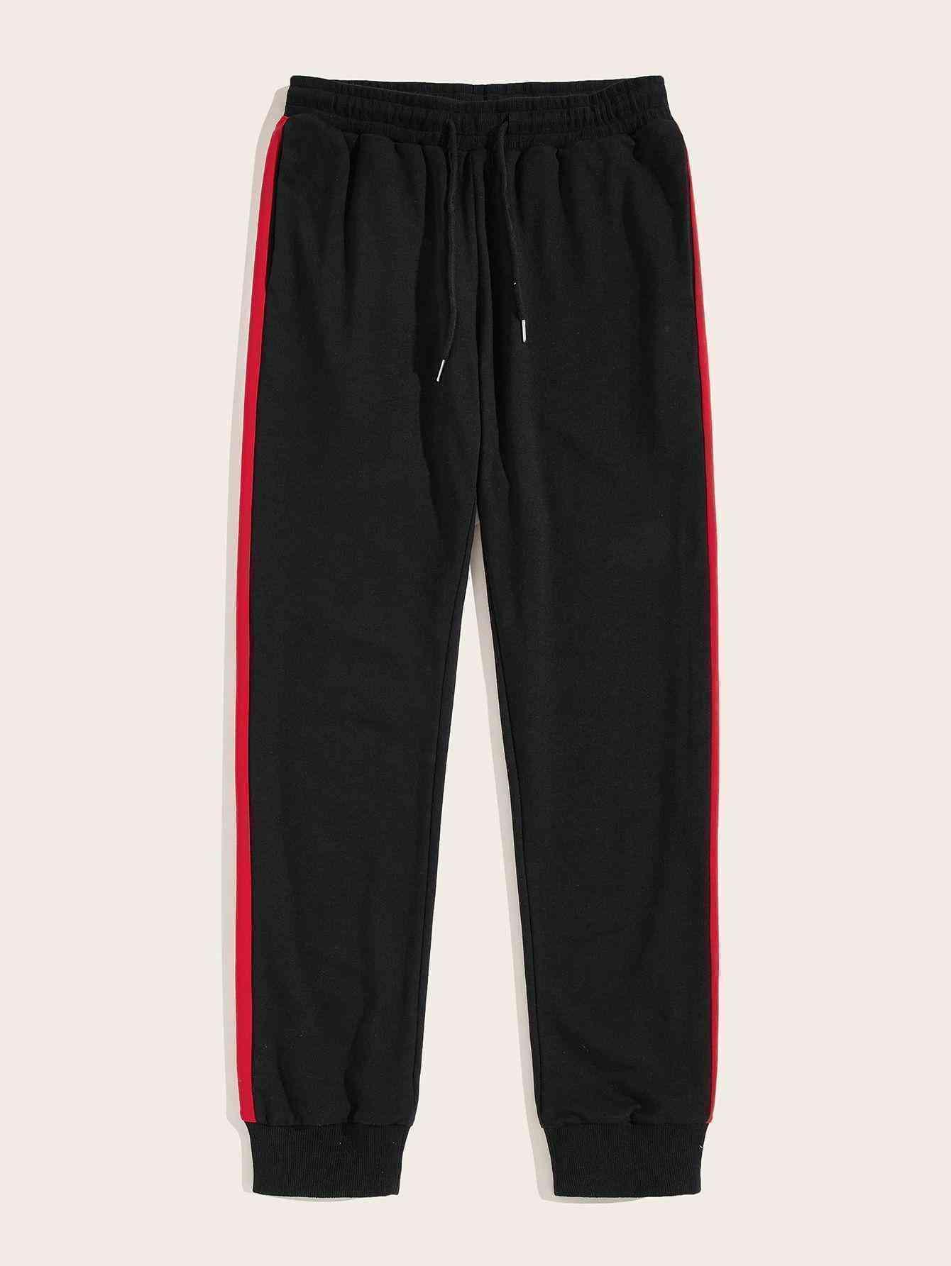 Men Striped Side Sweatpants