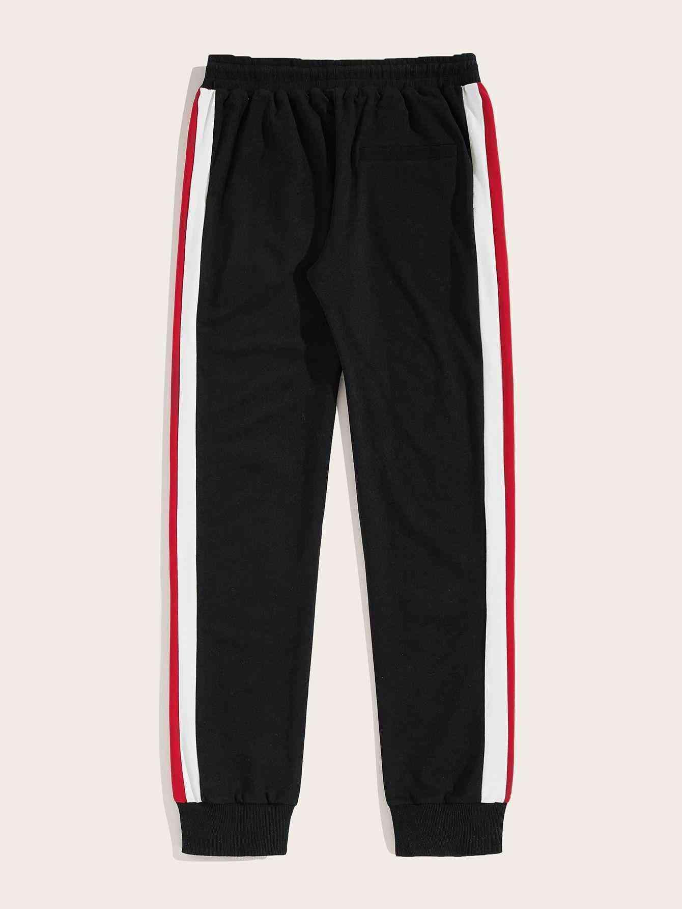 Men Striped Side Sweatpants