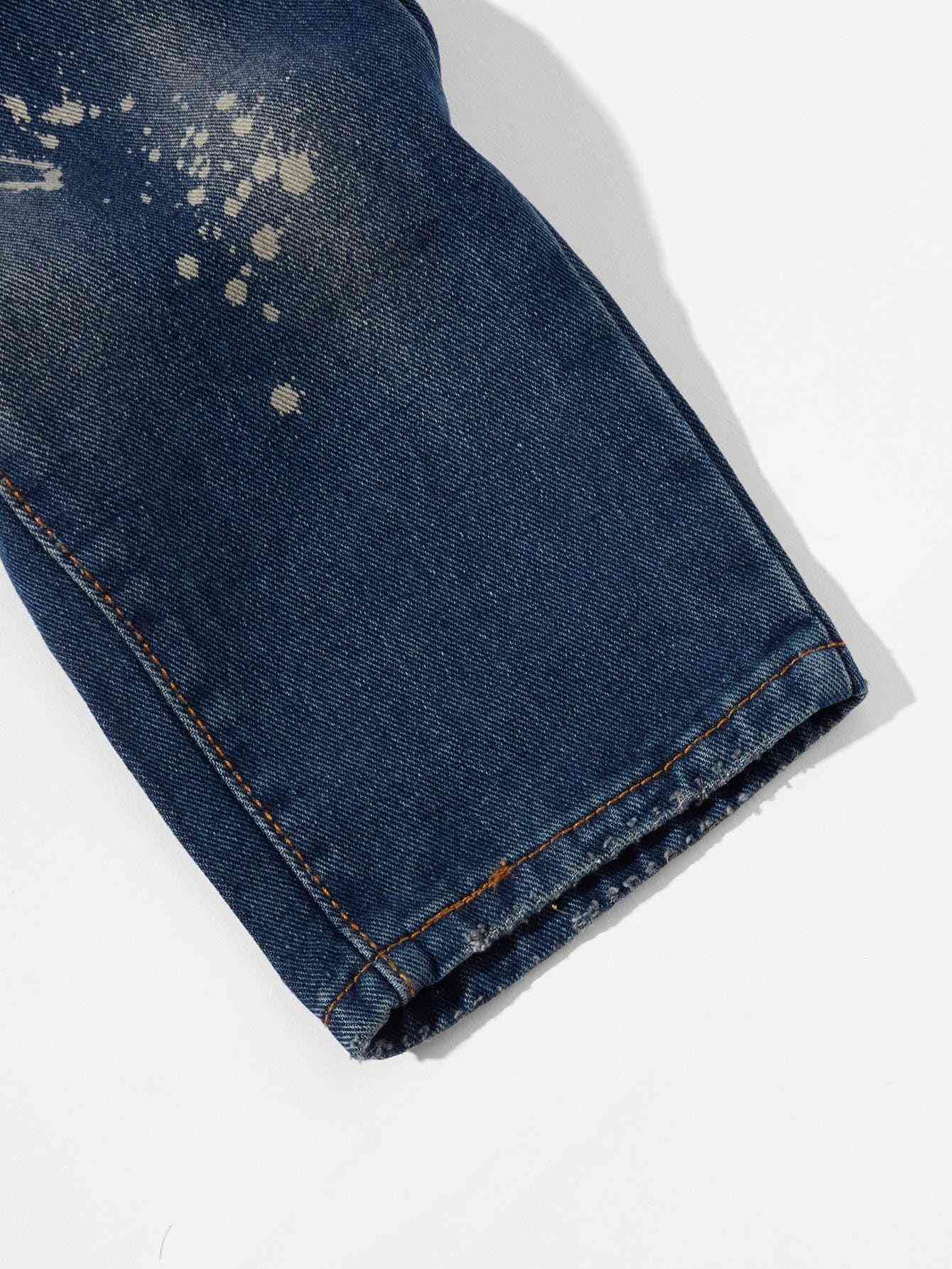 Men Destroyed Ruched Jeans