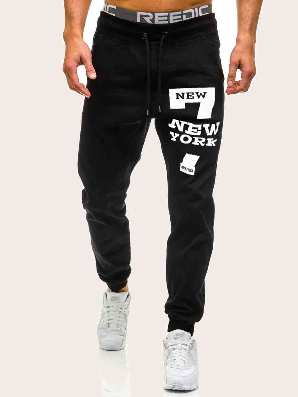 Men Letter Print Drawstring Waist Sweatpants