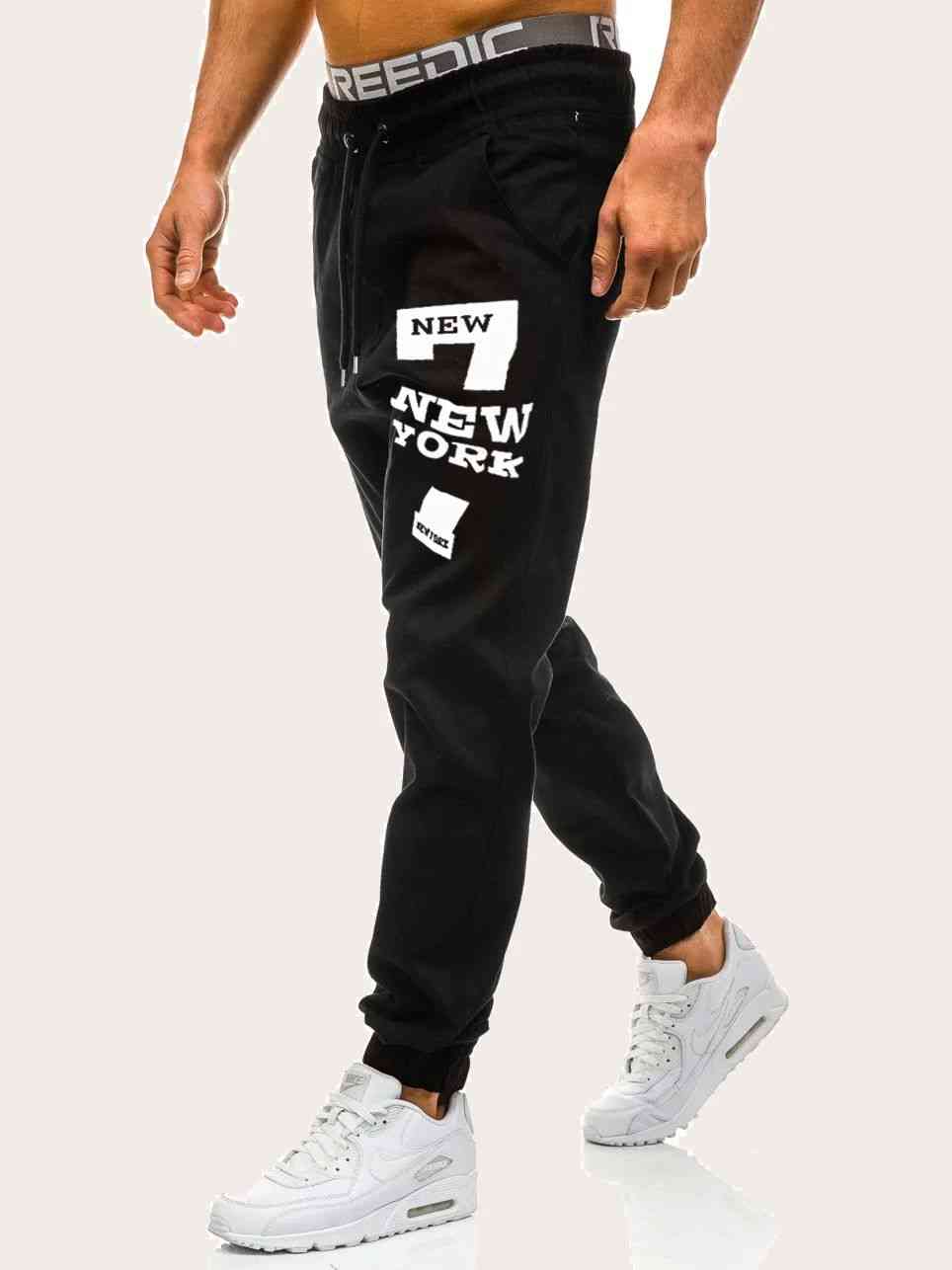 Men Letter Print Drawstring Waist Sweatpants