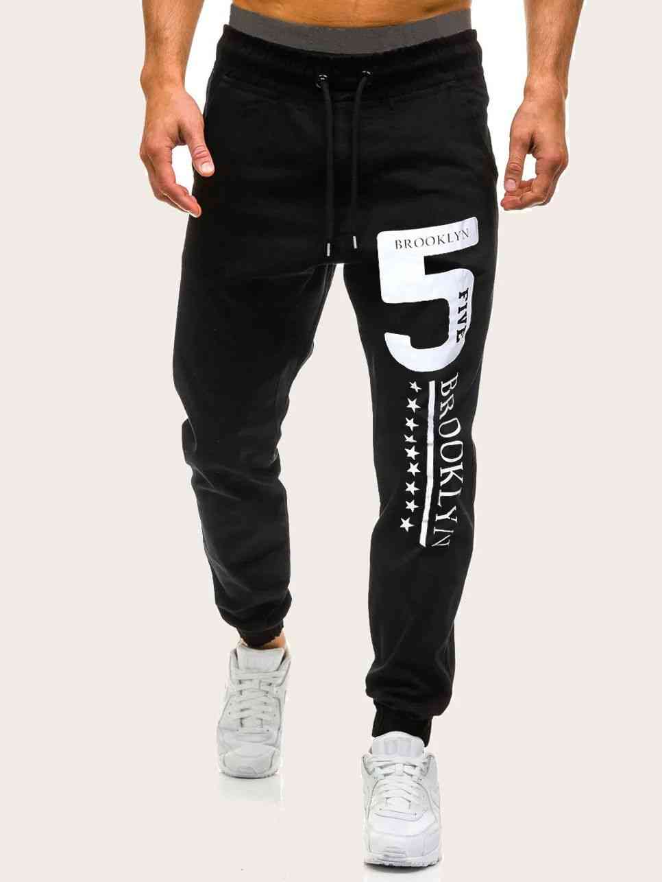 Men Letter Print Drawstring Waist Sweatpants