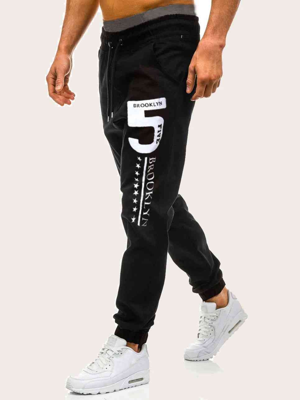 Men Letter Print Drawstring Waist Sweatpants