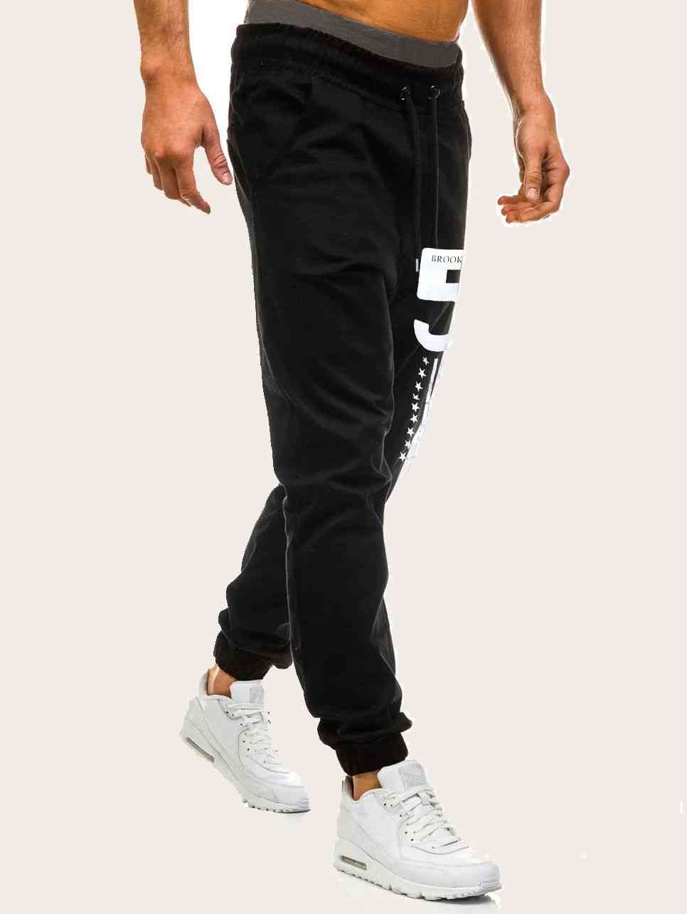 Men Letter Print Drawstring Waist Sweatpants