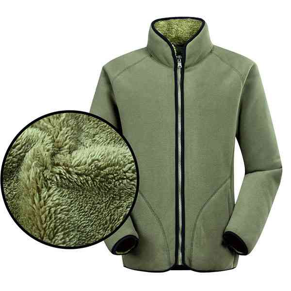 Outdoor Sport Innerwear Polar Fleece Thicken Warm Stand Collar Jacket for Men