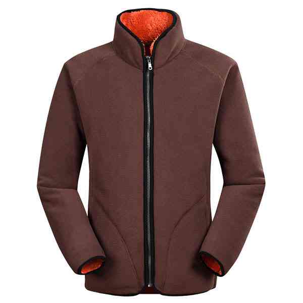 Outdoor Sport Innerwear Polar Fleece Thicken Warm Stand Collar Jacket for Men