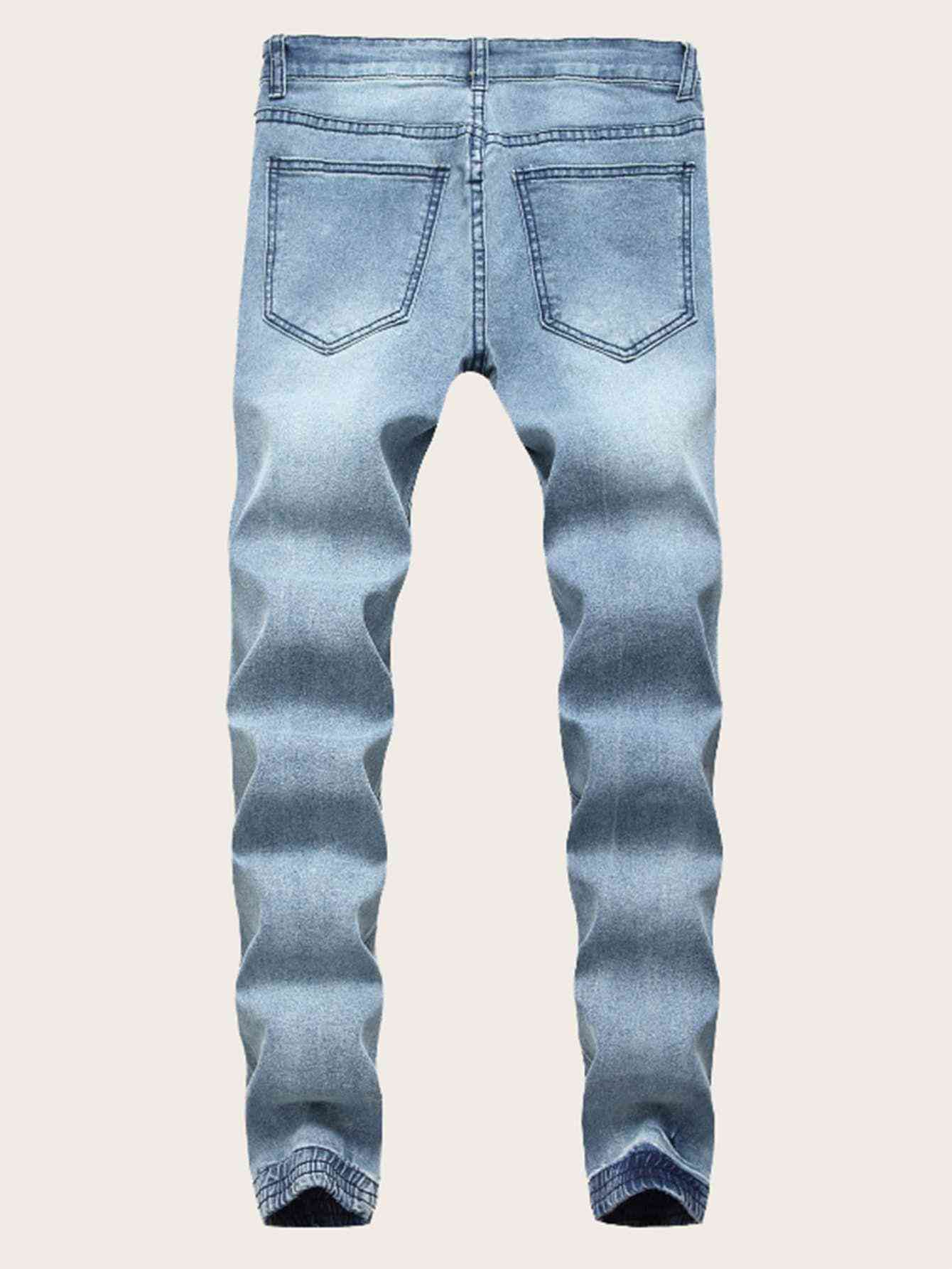 Men Ripped Washed Jeans