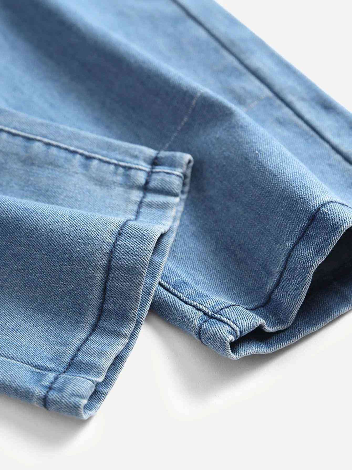 Men Washed Locomotive Pleats Jeans