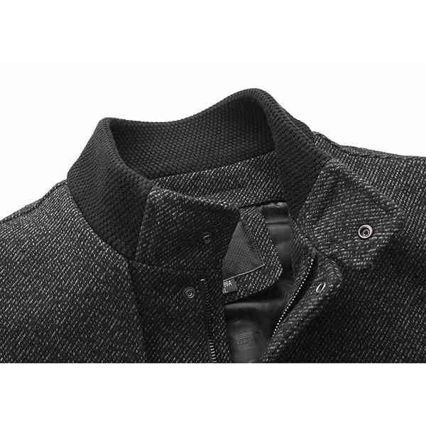 Fall Stylish Multi Pockets Jackets Woolen Slim Stand Collar Trench Coats for Men