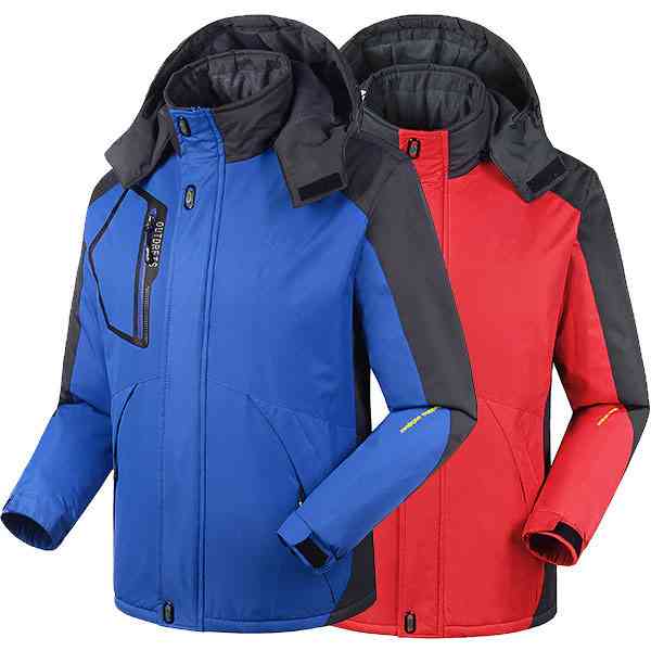 Plus Size Outdoor Sport Thicken Warm Windproof Waterproof Detachable Hood Jacket for Men