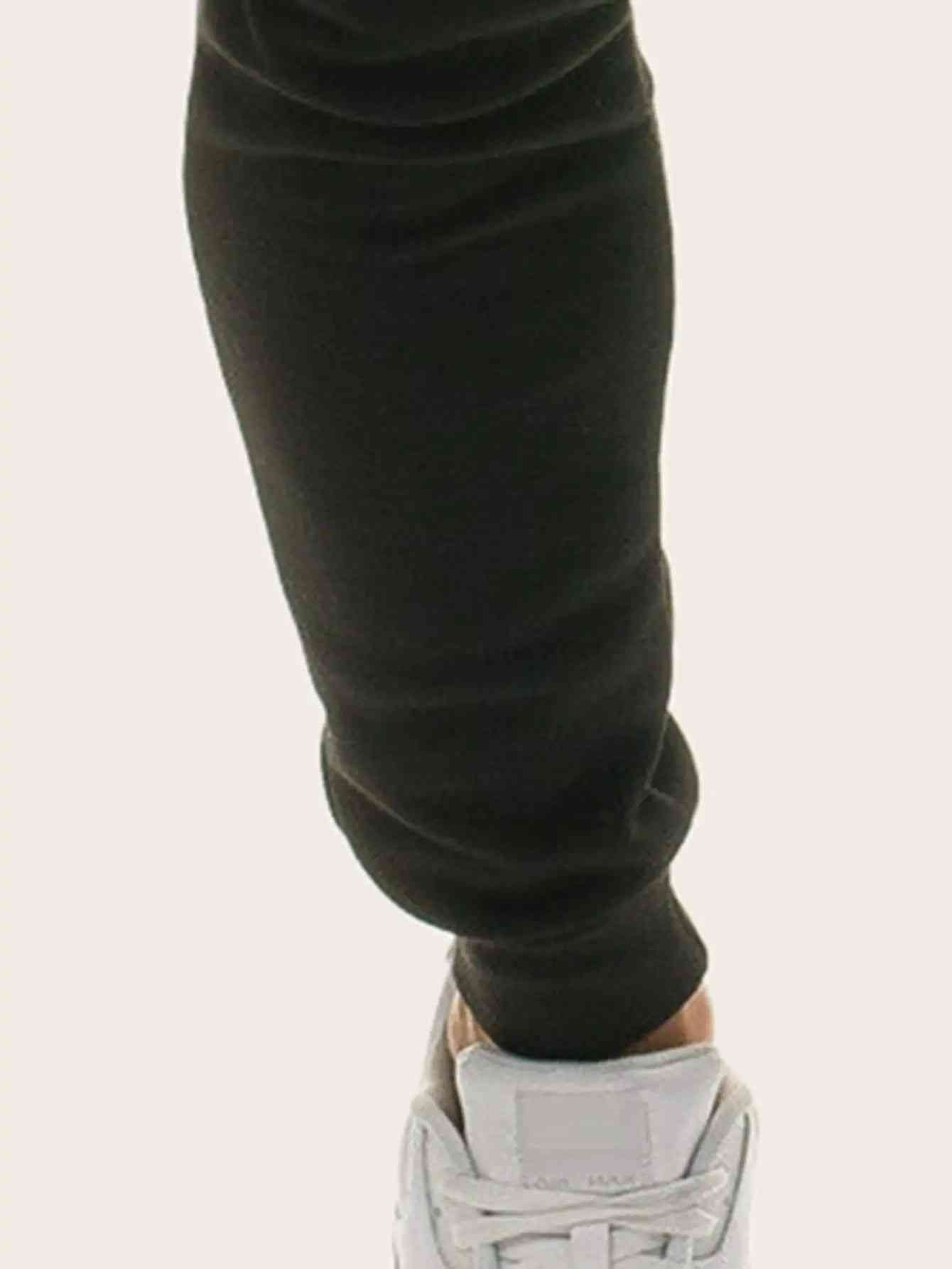 Men Contrast Side Drawstring Waist Sweatpants