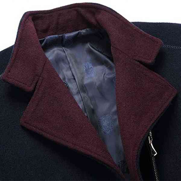 Business Wool Chest Pocket Casual Solid Color Jacket for Men