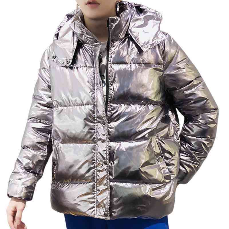 Winter Thicken Jacket Hip Hop Reflective Parka Coats for Men