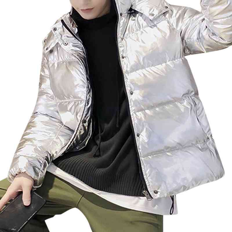 Winter Thicken Jacket Hip Hop Reflective Parka Coats for Men