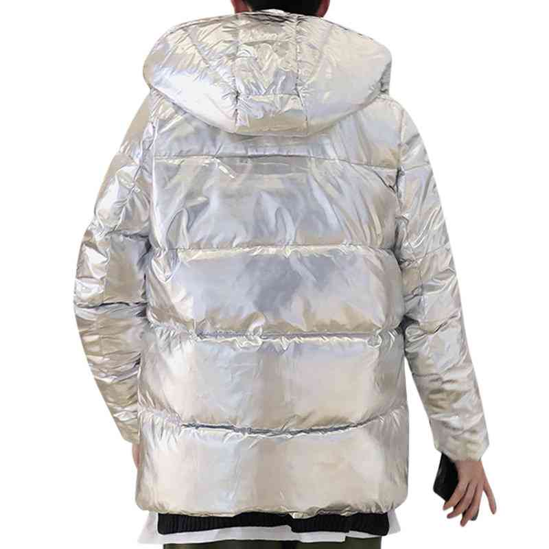 Winter Thicken Jacket Hip Hop Reflective Parka Coats for Men