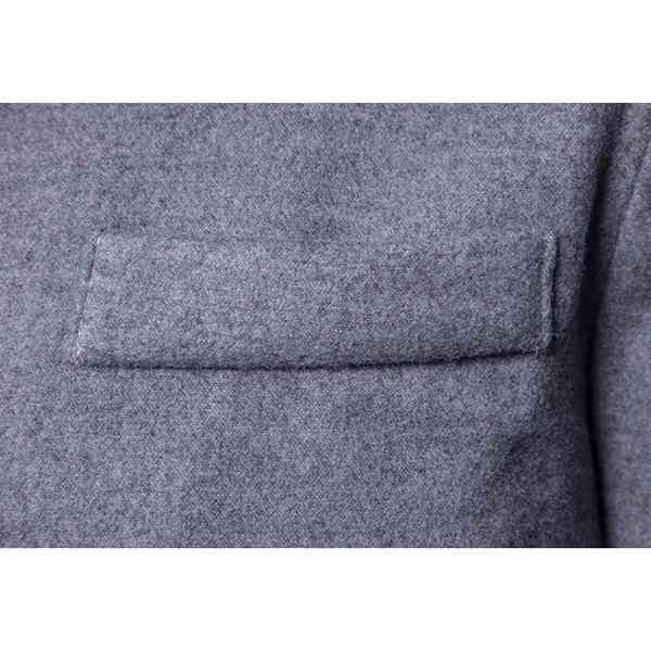 Winter Woolen Mid-long Business Casual Trench Coat Single-breasted Jacket for Men