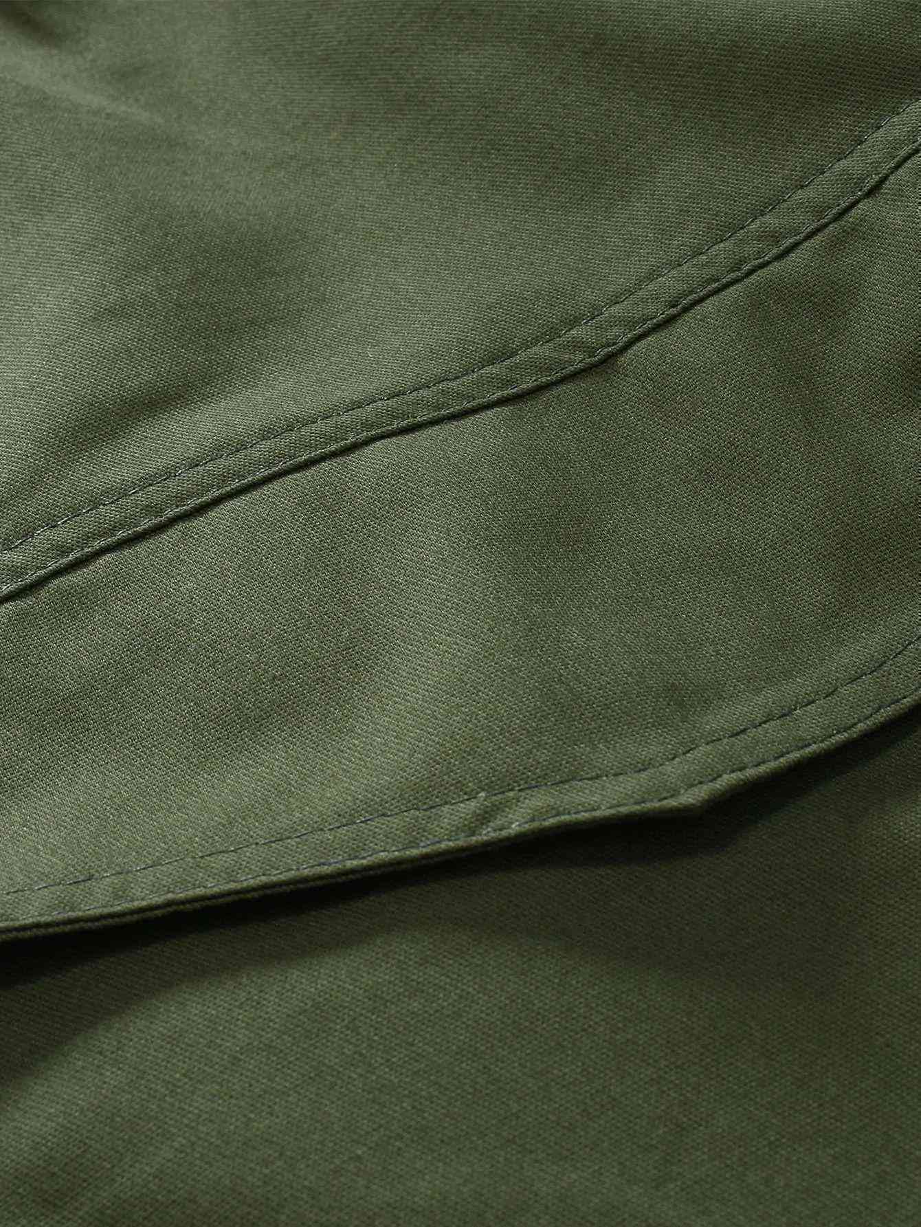 Men Drawstring Waist Beam Cargo Pants