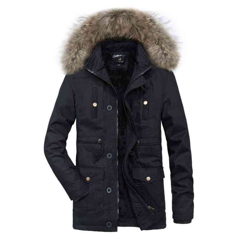 Casual Multi Pockets Warm Windproof Detachable Hooded Jacket for Men