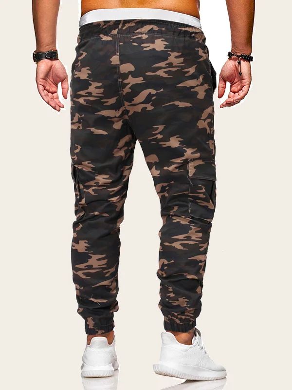 Men Side Flap Pocket Camo Cargo Pants