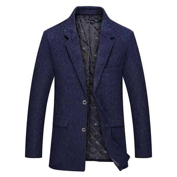 Winter Casual Business Jackets Thicken Soft Solid Color Notch Collar Suits for Men