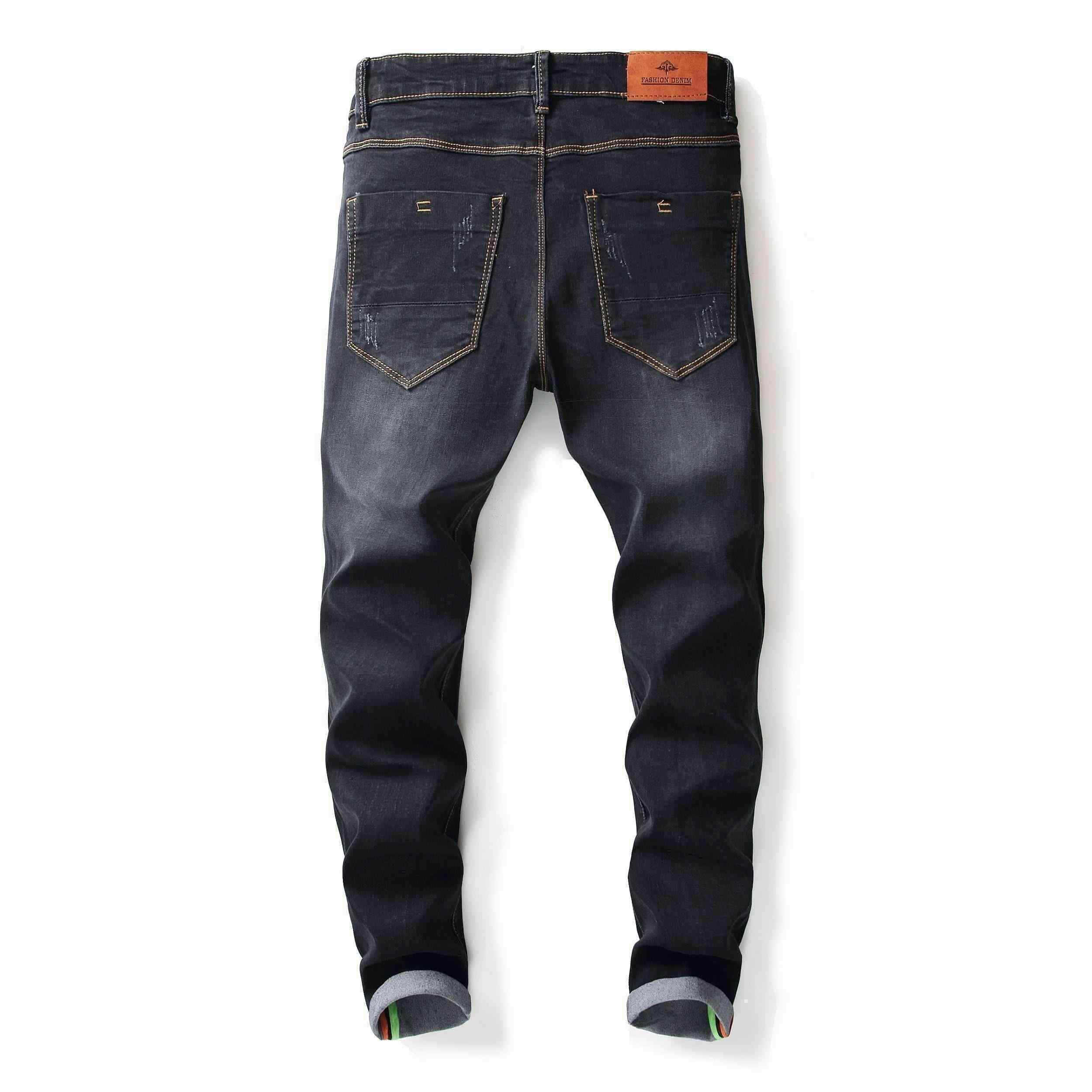 Men Plain Washed Skinny Jeans