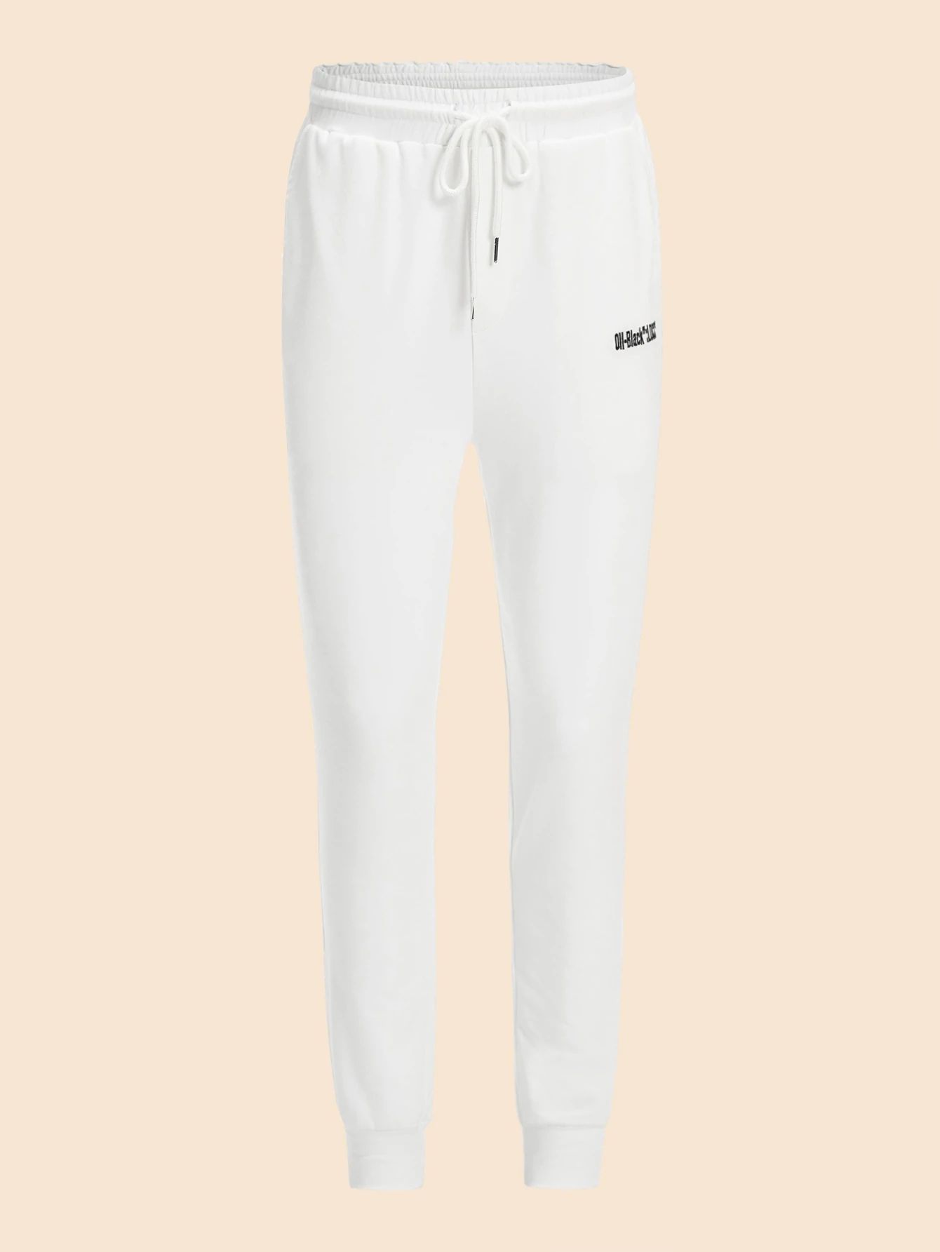 Men Letter Embroidered Sweatpants