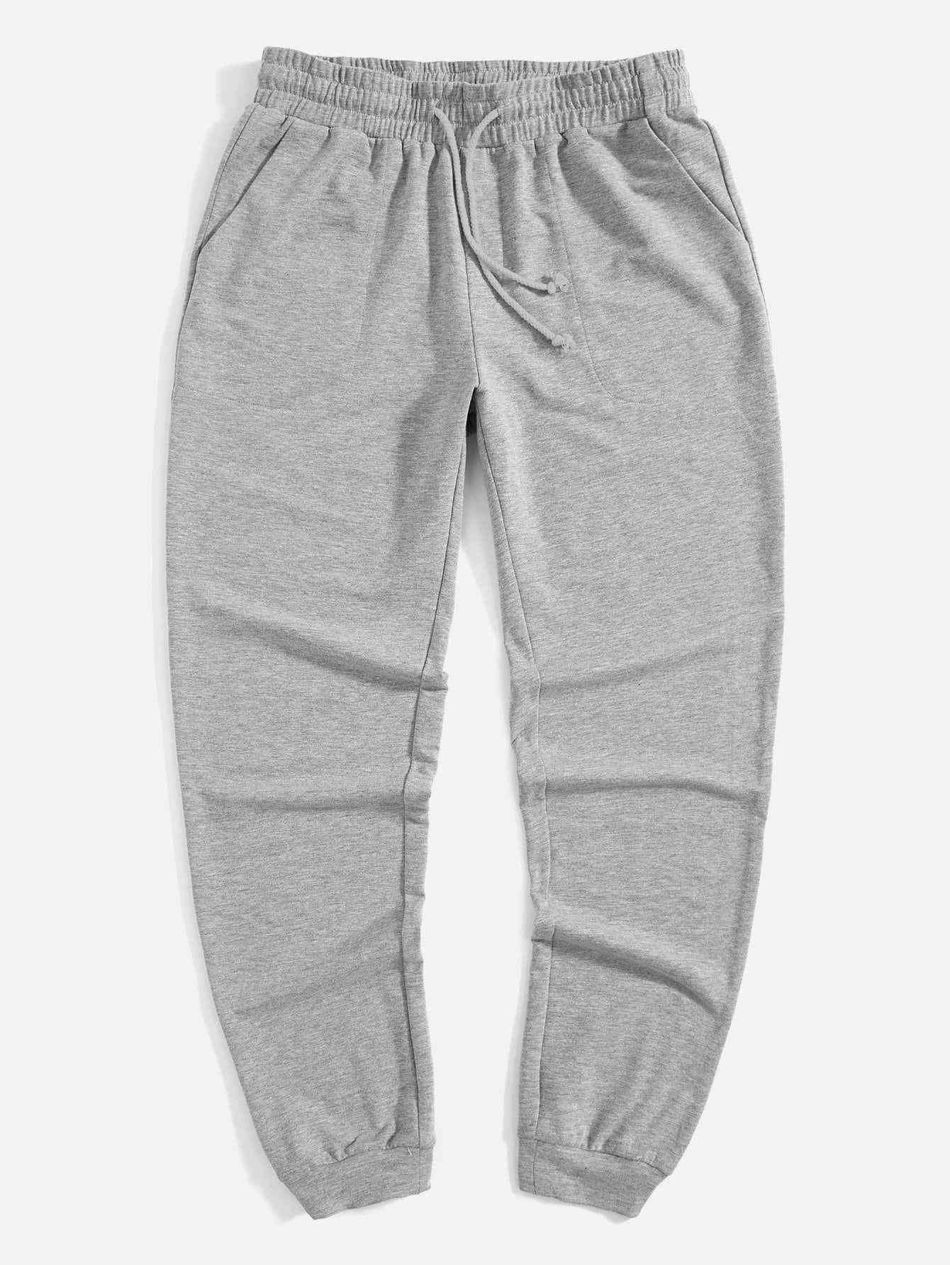 Men Drawstring Pocket Side Sweatpants