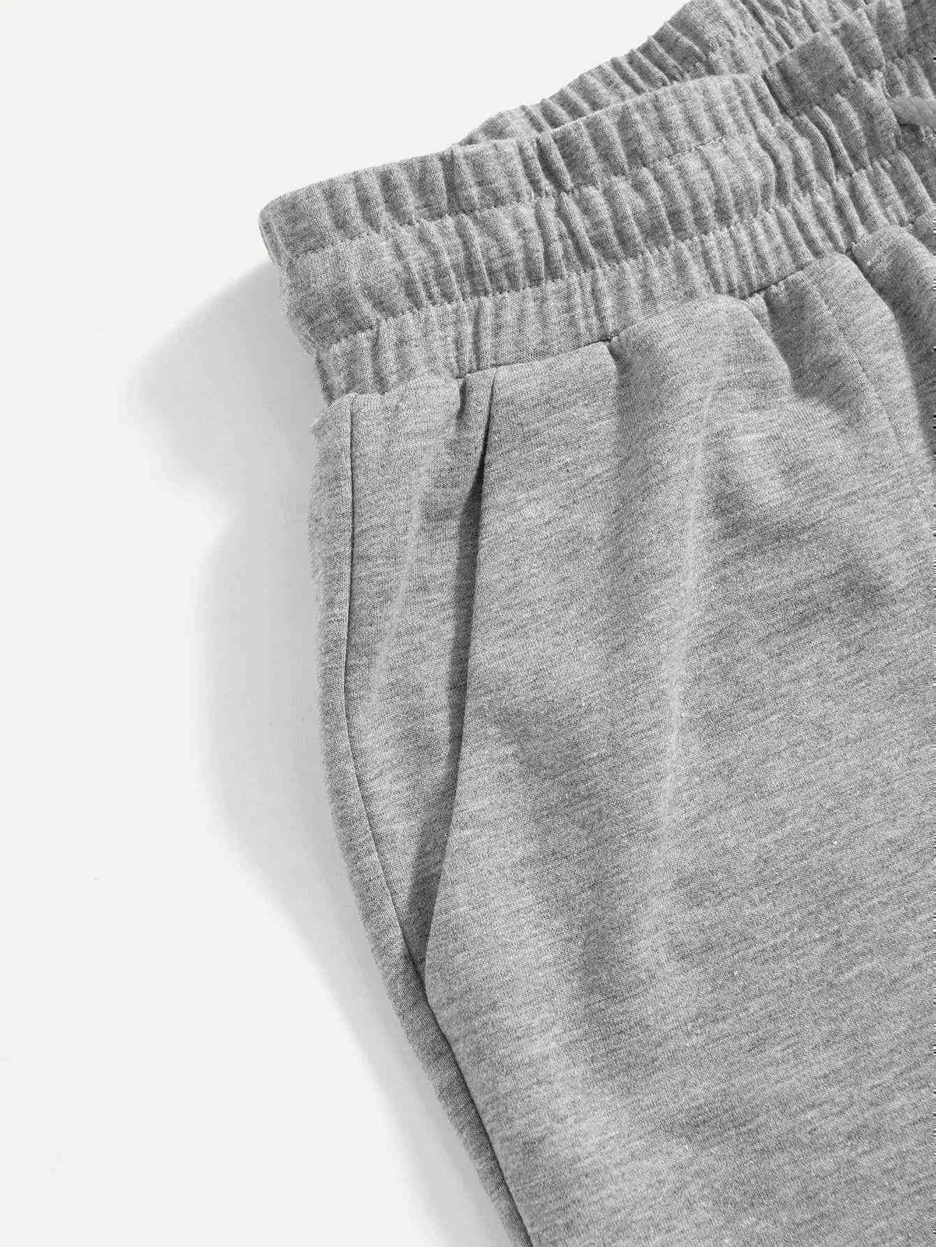 Men Drawstring Pocket Side Sweatpants