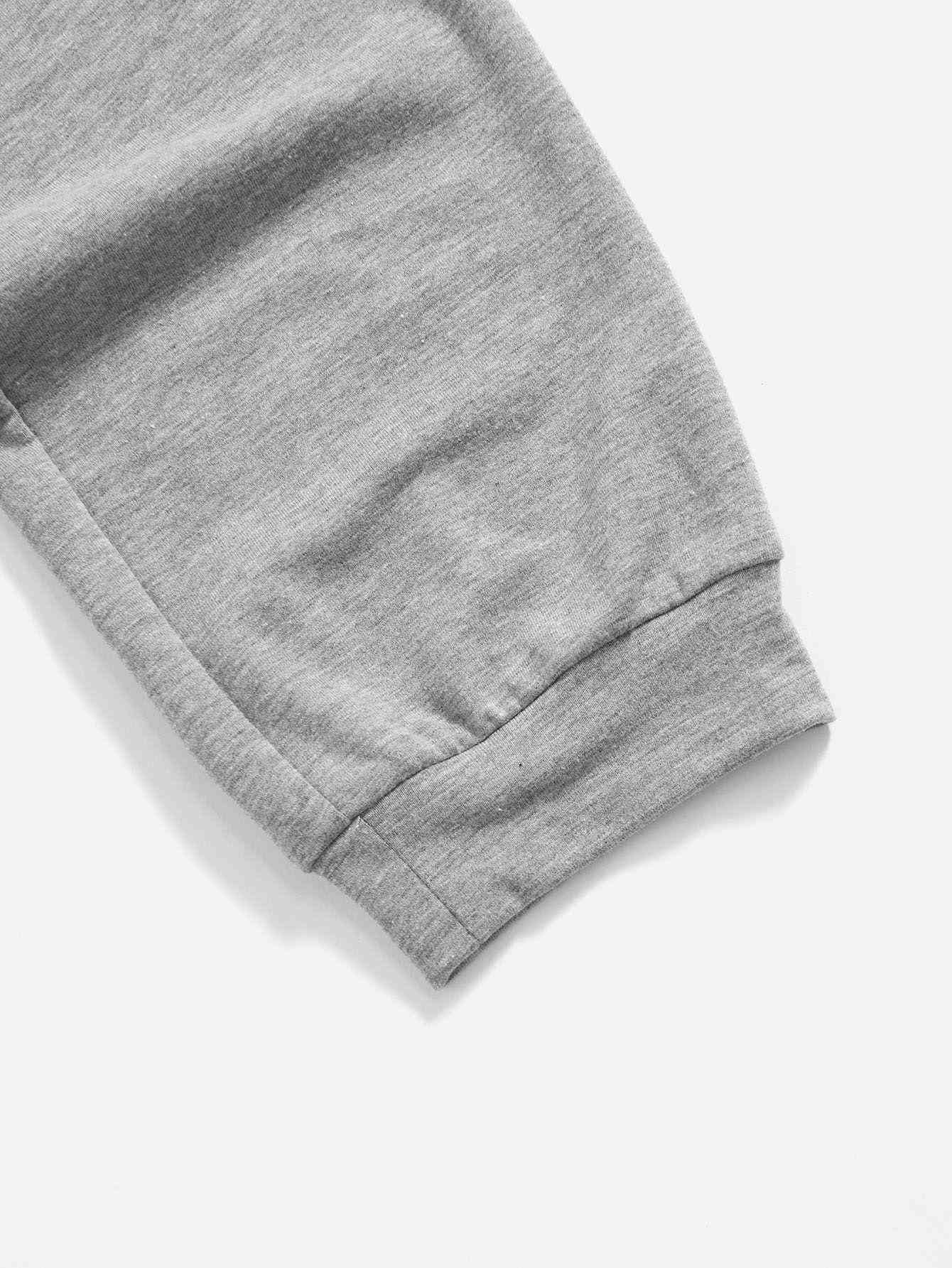 Men Drawstring Pocket Side Sweatpants