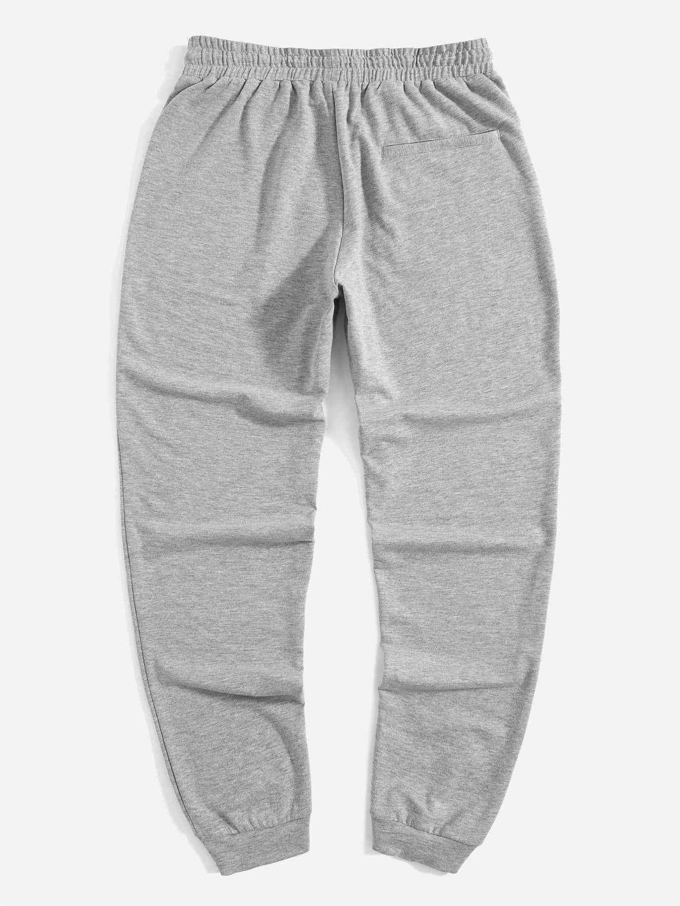 Men Drawstring Pocket Side Sweatpants